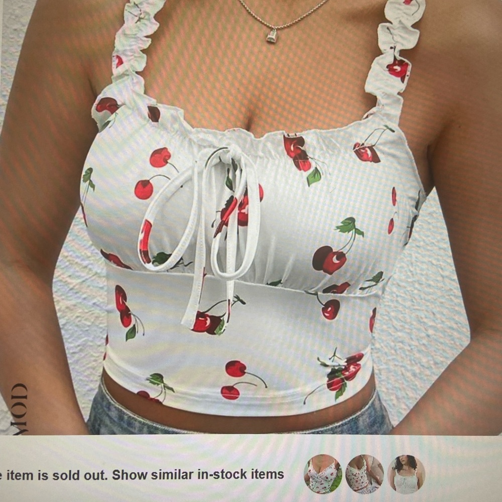 SHEIN Cherry Tank Top